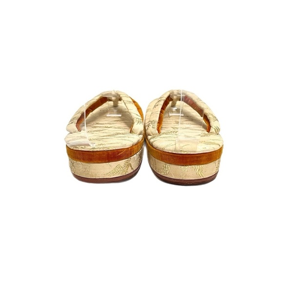 Vintage 1950s silk velvet traditional Japanese zori kimono sandals - Picture 7 of 8
